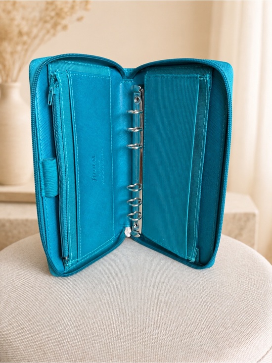 Filofax Handbags - Filofax Saffiano Teal Zip-Around Organizer Wallet